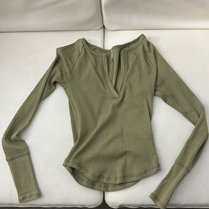 Free People intimately free olive green long sleeve top